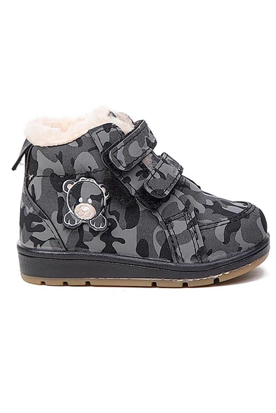 Mergenshoes SD880 Siyah Kamufulaj Kürklü Erkek Çocuk Bebe Bot - 4