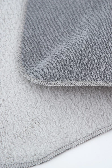 Gri Microwell 3 Prç Set Microfiber Bulaşık Kurutma Matı 3'lü Mutfak Seti Kurulama Bezi Örtüsü - 5