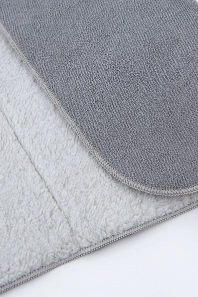 Gri Microwell 3 Prç Set Microfiber Bulaşık Kurutma Matı 3'lü Mutfak Seti Kurulama Bezi Örtüsü - 4