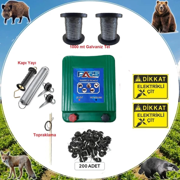 Pars Elektrikli Yabani Hayvan Kovucu Galvaniz Set Sensörlü ürün görseli