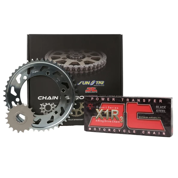 ZİNCİR DİŞLİ SETİ KTM RC (125 cc)  (2014-2019) / KTM / RC / 125cc / ZİNCİR: JT-520X1R3 (Çelik)-112 / ÖN-ARKA DİŞLİ: SUNSTAR (14T-45T) / 2014-2015-2016-2017-2018-2019
