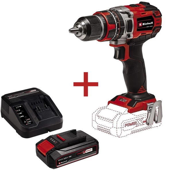 Einhell TP-CD 18/50 Li-i BL Akülü Darbeli Vidalama + Pxc Starter Kit Akü 18V 2.5Ah + Şarj Cihazı 900W - 4513942