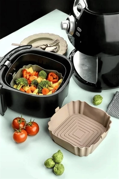 Bütün Airfryer'lere Uyumlu Vizon Silikon Pişirme Kabı - Resim 2