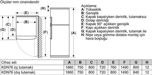 Bosch KDN76AWF1N Çift Kapılı No Frost Buzdolabı - 4