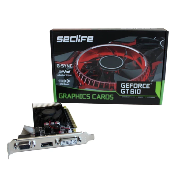 Seclife 2GB GT610 Geforce DDR3 64Bit DVI HDMI VGA LP - 3