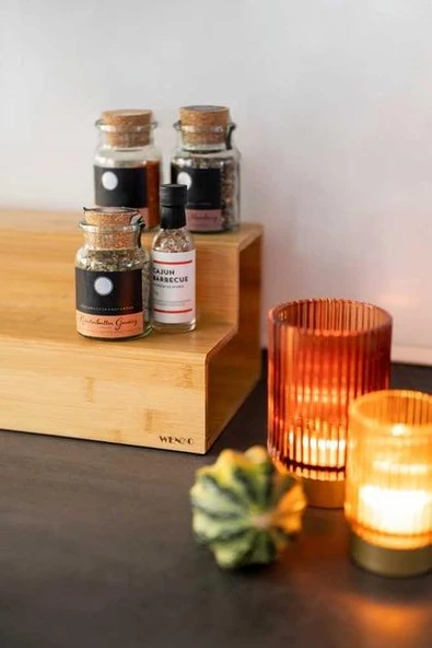Kahve Ve Çay Için Bambu Merdiven - Çekmeceli Mutfak Rafı ( Made In Germany) - 4