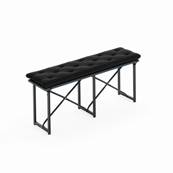 Eportatif Mutfak Bahçe Minderli Bank Sandalye Düz Bank Sandalye Bench Füme 1546 - 6