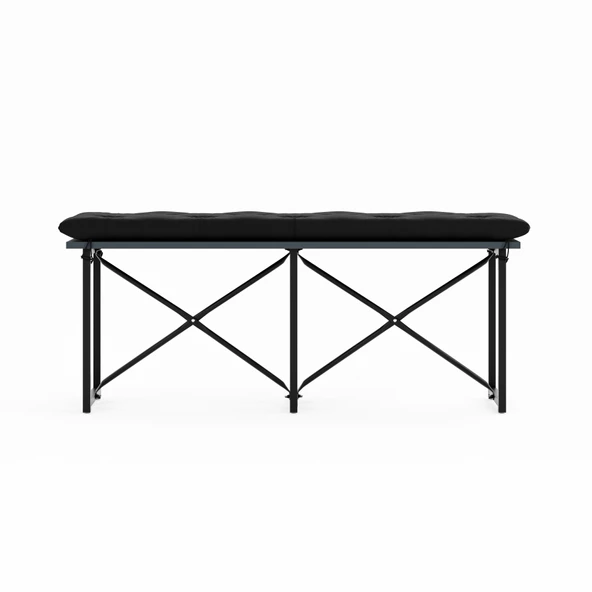 Eportatif Mutfak Bahçe Minderli Bank Sandalye Düz Bank Sandalye Bench Füme 1546 - 5