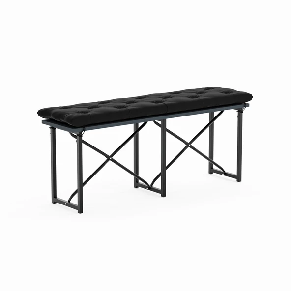 Eportatif Mutfak Bahçe Minderli Bank Sandalye Düz Bank Sandalye Bench Füme 1546 - 4