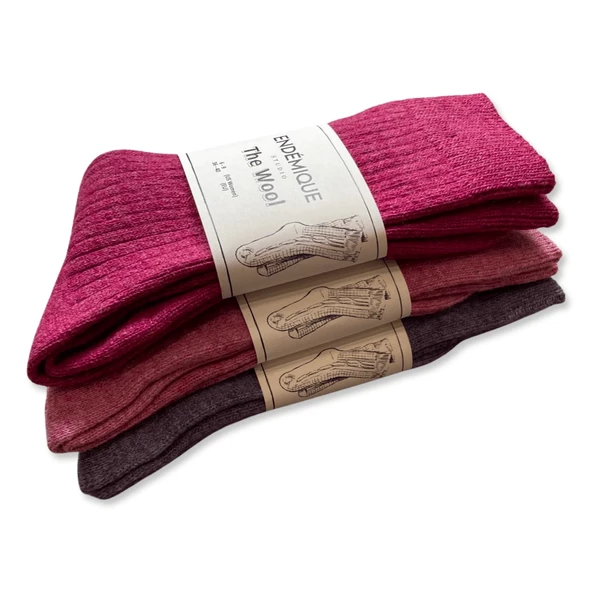 Endémique Studio The Wool Plain Dark Grey-Kadın Çorap - 8