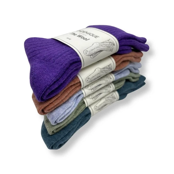 Endémique Studio The Wool Plain Lilac-Kadın Çorap - 8