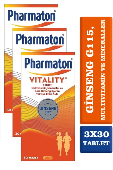 Pharmaton Vitality 30 Tablet 3 Adet ürün görseli 1