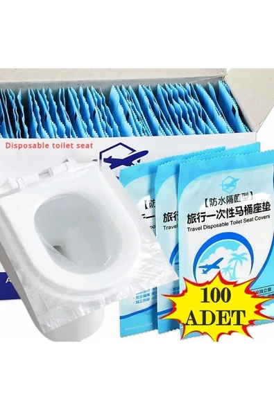 100 Adet Tek Kullanımlık Klozet Örtüsü Klozet Poşeti Klozet Kapak Örtüsü Dispenseri