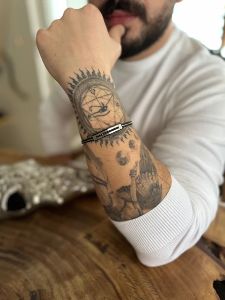 316L İtalyan Kararmaz Çelik Erkek Bileklik ürün görseli 1