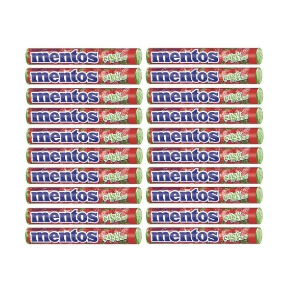 Mentos Çilek Aromalı Çiğnenen Draje Şekerleme 20 Adet x 37,5 g - Strawberry