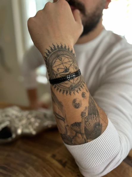 316L İtalyan Kararmaz Çelik Erkek Bileklik ürün görseli 1