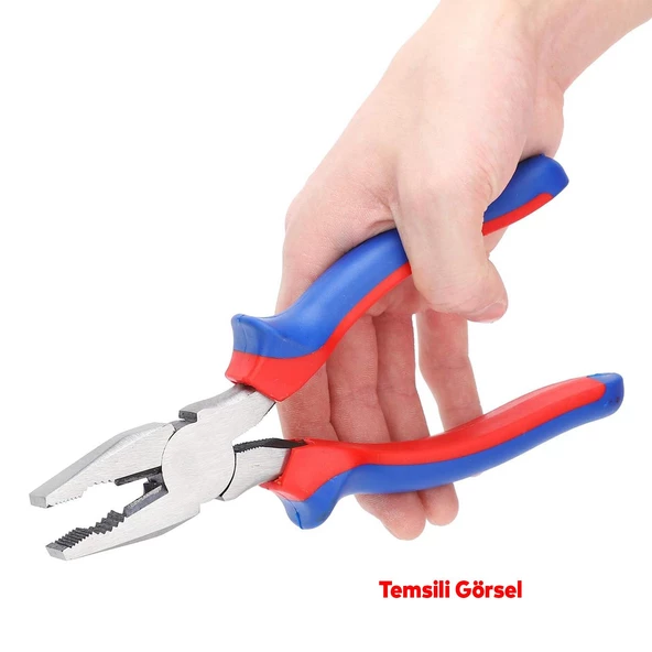 UGR Büyük Pense 200 mm Kombine Kesme Sıkma Keski Plastik Saplı 20 cm Kalın Sağlam Metal Pense - 3