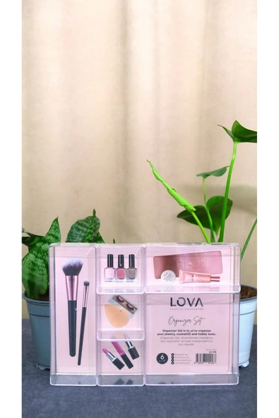 Makyaj Düzenleyici Organizer 6 lı Set LOVA 6 Parça Gelmektedir - 3