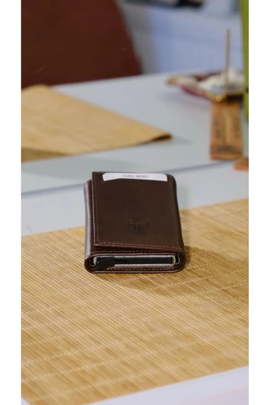 Mekanizmalı Gerçek Deri Erkek Cüzdan - RFID Korumalı Kartlık, Slim ve Şık Tasarım HAKİKİ DERİ - 3