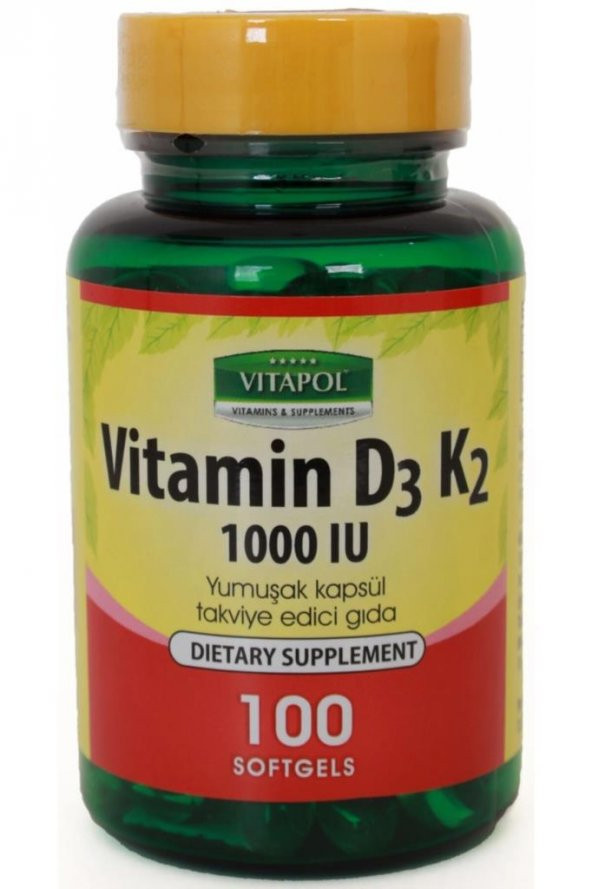 Vitapol Vitamin D3 Vitamin K2 100 Softgel D Vitamini K Vitamini Skt Şubat 2024 Ücretsiz Kargo