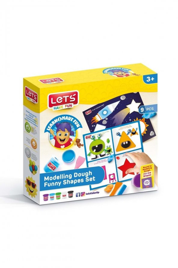 Lets Oyun Hamuru Eğlenceli Şekiller Seti 9 Parça L9010