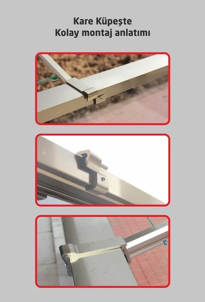 Kare Küpeşte Alüminyum Balkon Çamaşır Kurutmalık 60x25 ve 80x30 Uyumlu - 3