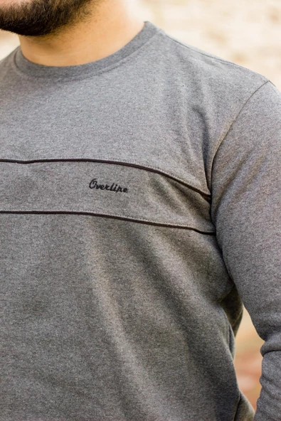 Koyu Gri Normal - Battal Büyük Beden Kalın Sweat Erkek Eşofman Takımı 21EESTBAKT - 5