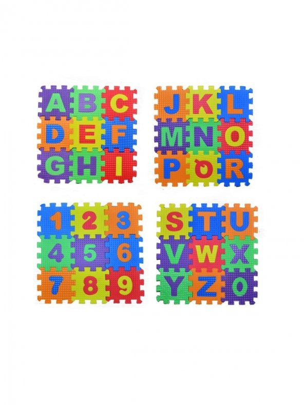 Eva Puzzle Harf ve  Sayılar  Oyun  36 parça puzzle  9cm x 9cm