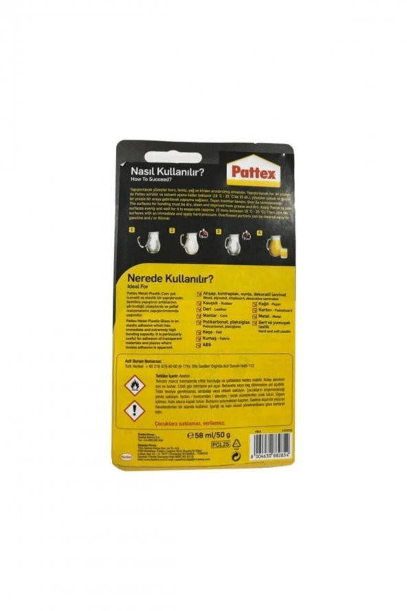 Pattex Contact Metal Plastik Cam Yapıştırıcı Şeffaf 50 GR 1419320 - 2