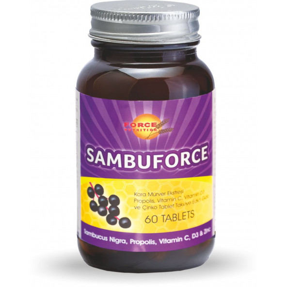 Force Nutrition Sambuforce Kara Mürver Propolis Vitamin c Vitamin D3 60 Tablet