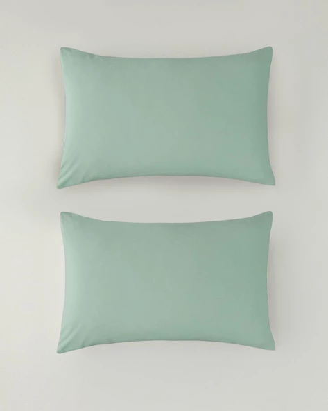 English Home Pamuklu 2'li Yastık Kılıfı 50x70 cm Çağla Yeşili