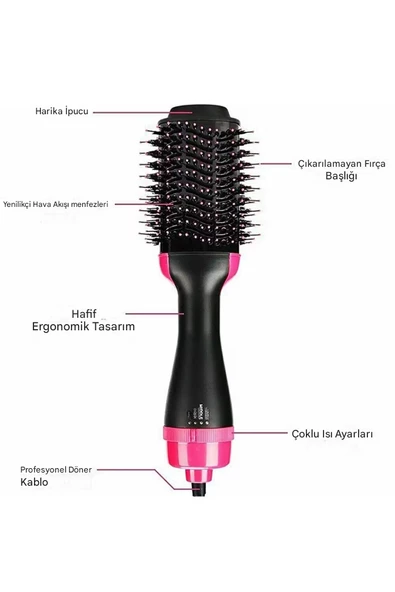 QASUL Elektrikli Saç Düzleştirici Fırça Fön Kurutma Makinesi Kıvırıcı Tarak Şekillendirici Sıcak Hava - 3