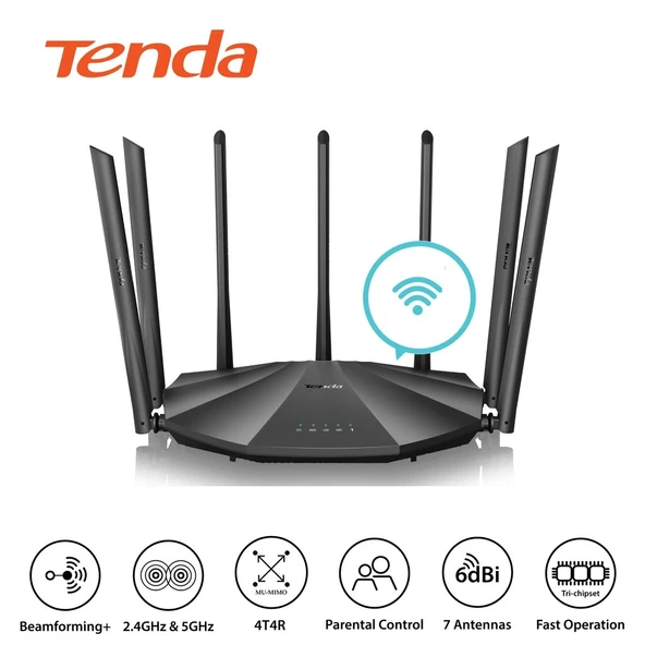 TENDA AC23 2033mbps AC2100 Dual Band Mesafe Genişletici Router - 3