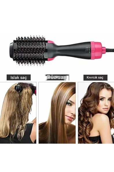 QASUL Elektrikli Saç Düzleştirici Fırça Fön Kurutma Makinesi Kıvırıcı Tarak Şekillendirici Sıcak Hava - 2