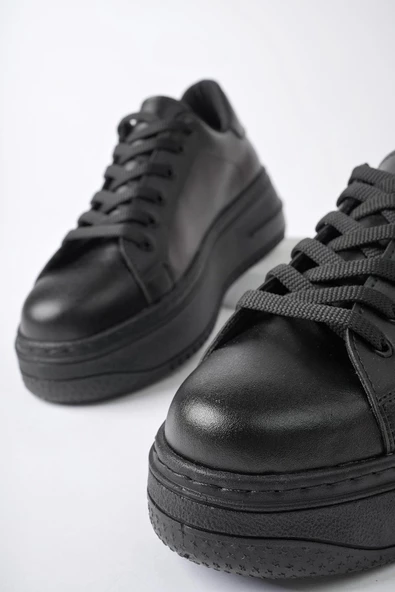 Muggo MİTOS Garantili Kadın Günlük Yüksek Taban Bağcıklı Sneaker Spor Ayakkabı - 6