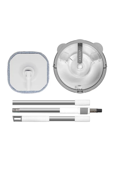 Pony Beyaz Yedekli Temiz & Kirli Suyu Ayırma Özelliği Otomatik Temizlik Seti Mop Paspas - 3