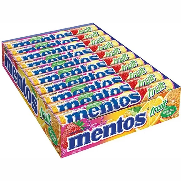 Mentos Karışık Meyve Aromalı Çiğnenen Draje Şekerleme 20 Adet x 37,5 g - Fruit