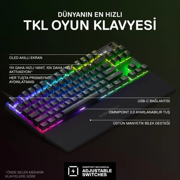SteelSeries Apex Pro TKL RGB İngilizce Kablolu Mekanik Oyuncu Klavyesi - Outlet - 4