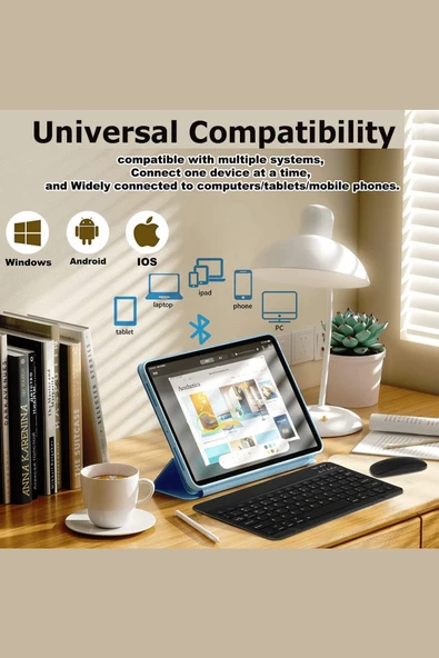 Fuchsia Sunny Renkli İnce Zarif Bluetooth Bağlantılı Çok Amaçlı Klavye Mouse Set - Resim 8