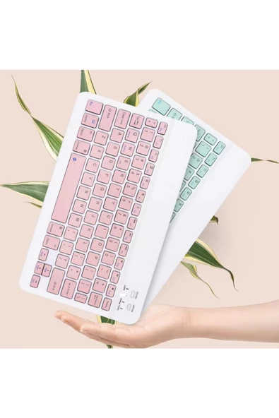 Fuchsia Sunny Renkli İnce Zarif Bluetooth Bağlantılı Çok Amaçlı Klavye Mouse Set - Resim 5