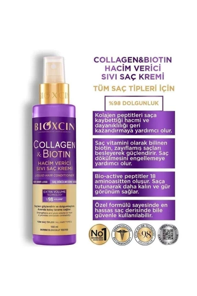 Bioxcin Collagen Biotin Hacim Verici Sıvı Saç Kremi 150 ml - 2