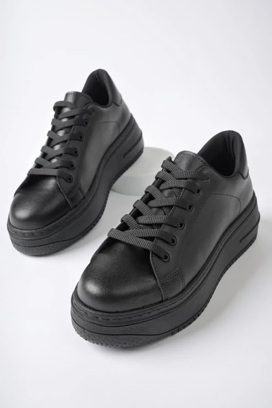 Muggo MİTOS Garantili Kadın Günlük Yüksek Taban Bağcıklı Sneaker Spor Ayakkabı - 5