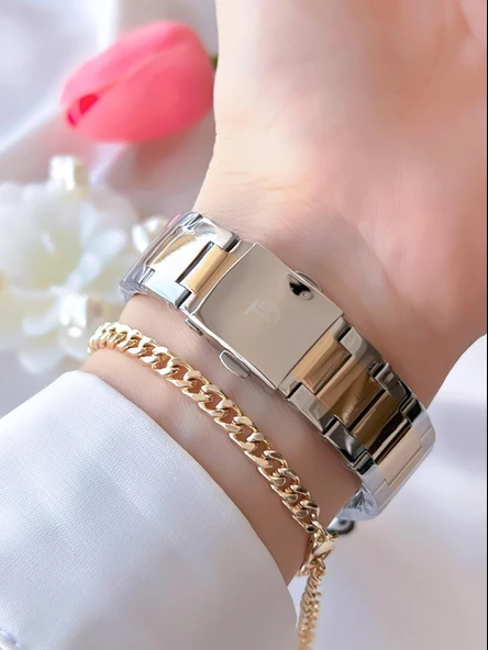 Tom Jones Çelik Kordon Kararma Renk Atma Yapmaz 3 Atm Suya Dayanıklı Kadın Kol Saati BTJ.1.2387.03 - Resim 3