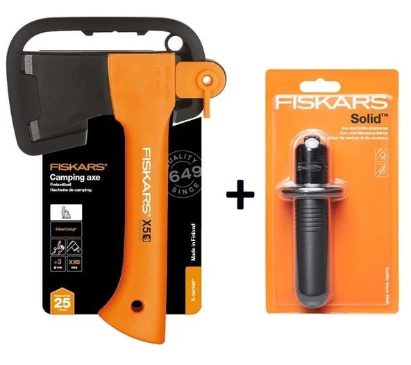 Fiskars X5 Kamp Baltası Ve Bileme Aparatı Seti