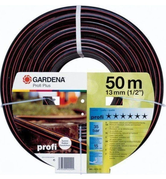 Gardena 4424 Premium Kauçuk Hortum 13 mm (1/2 ), 50 mt