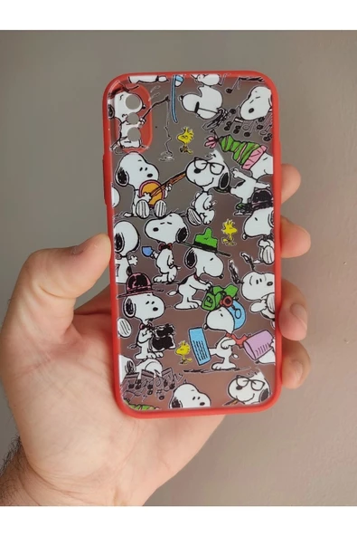 Iphone X / Iphone Xs Uyumlu Snoopy Tasarım Tuşları Renkli Kılıf