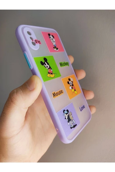 Iphone X / Iphone Xs Mickey Mouse Tasarım Tuşları Renkli Kılıf - 2