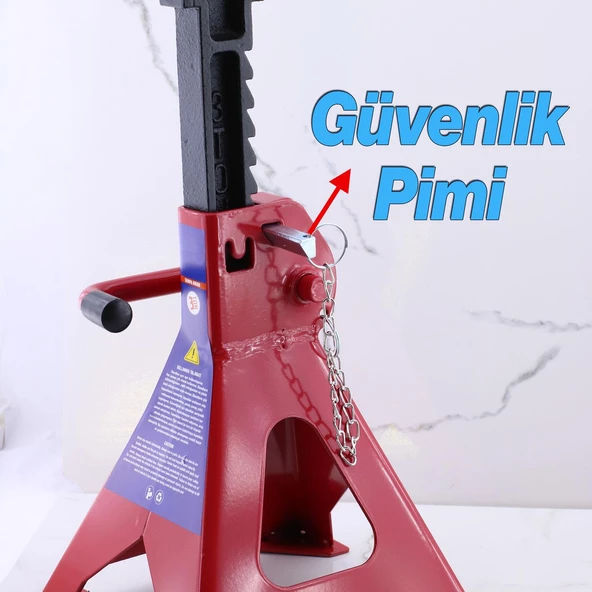 2'li Sehpa Kriko 3 Ton Oto Araç Araba Kaldırma Sabitleme Kollu Seti Sehpa Tip Kiriko 3 Ton 1 Çift - Resim 4