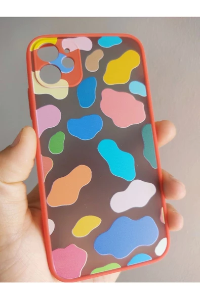 Iphone 11 Uyumlu Inek Tasarım Tuşları Renkli Hux Kılıf - 5