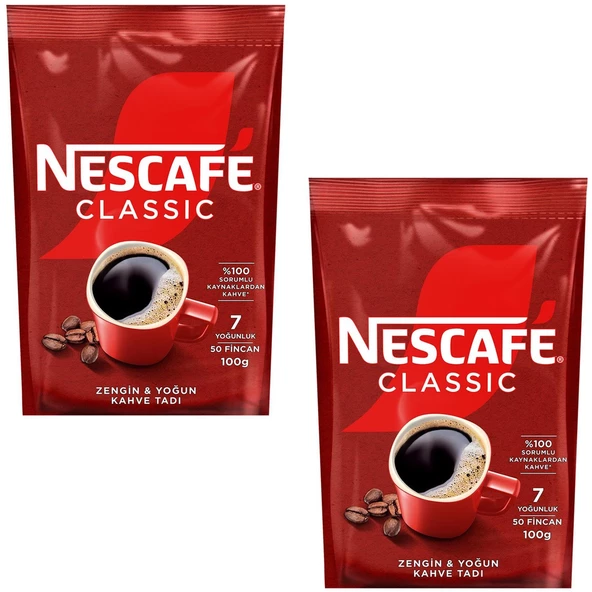 Nescafe Classic Çözünebilir Kahve 100 gr 2 ADET